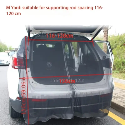 Car Suv Rear Anti-Mosquito Net Car curtains - m-size-tailgate-screen-support-rod-spacing-116-120cm