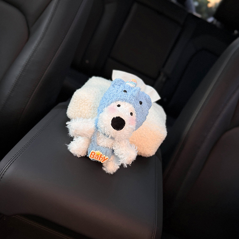 2025 New Model West Highland Car Tissue Box, Car Armrest Box Tissue Holder, In-Car Seat-Style Tissue Bag, Cute for Women