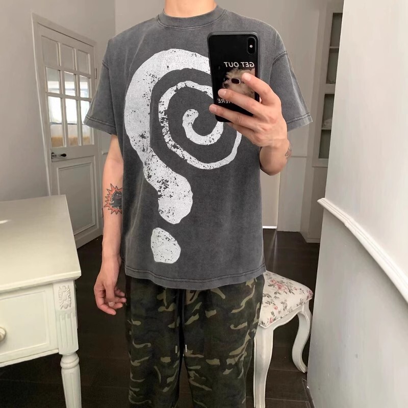Mickey's Washed Old Printed Short-sleeved T-shirt Men's American Style Retro Summer New Pure Cotton Round Neck Loose Top for Women Mickey's Washed Old Printed Short-sleeved T-shirt Men's American Style Retro Summer New Pure Cotton Round Neck Loose Top for Women