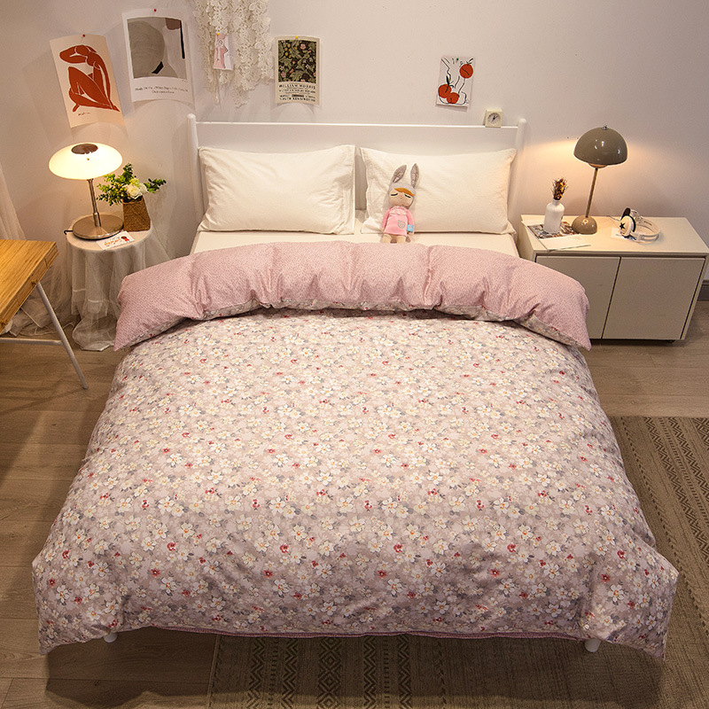 Ropa de cama de algodón de cuatro piezas de algodón 2025 nuevo estilo fresco edredón floral ropa de cama de dormitorio de tres piezas para cuatro estaciones