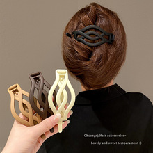 清新简约一字发夹女青蛙扣后脑勺扭扭夹发卡夏季2025新款盘发抓夹