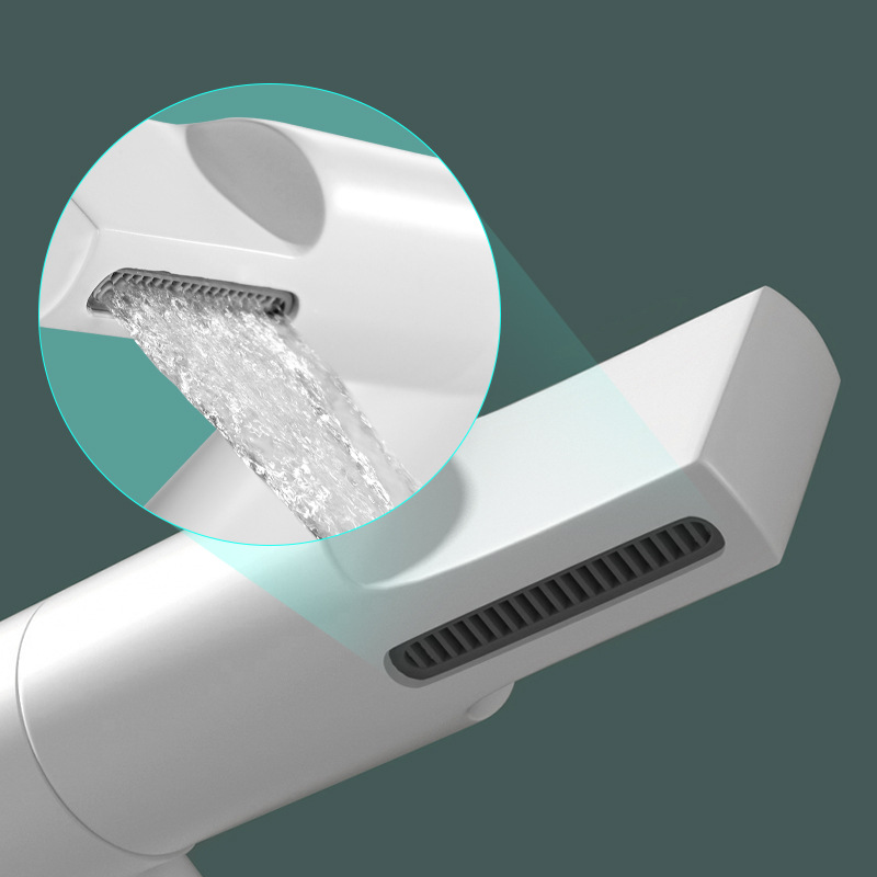 Gato de la suerte blanco Pantalla digital cobre completo pistola fría y caliente lavabo gris grifo mueble de baño champú universal lavado facial enjuague bucal