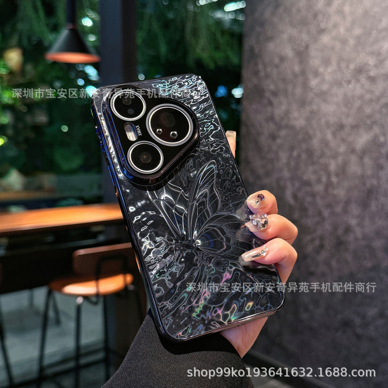 高品质电镀蝴蝶适用华为Pura80ultra轻奢磁吸新款Mate70Pro手机壳|undefined