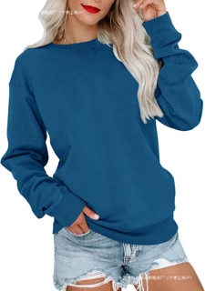Bingerlily Womens Casual Long Sleeve Sweatshirt Crew Neck Cu