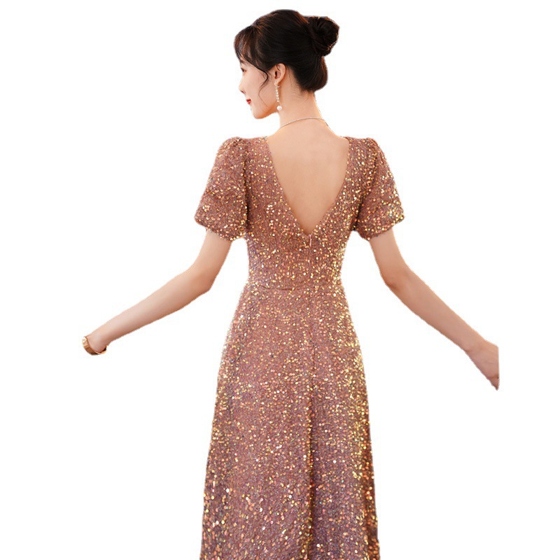 Vestido de noche para mujer, estilo 2026, elegante, estilo hada, estilo princesa, con lentejuelas, para anfitriona