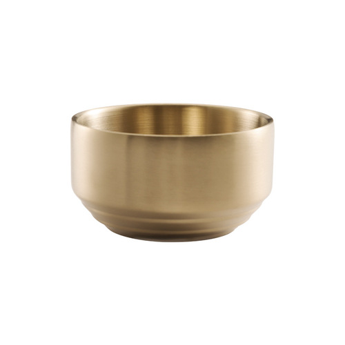 Korean 304 stainless steel bowl with lid, household double-layer insulated soup bowl, children's eating bowl, golden cooking kimchi bowl