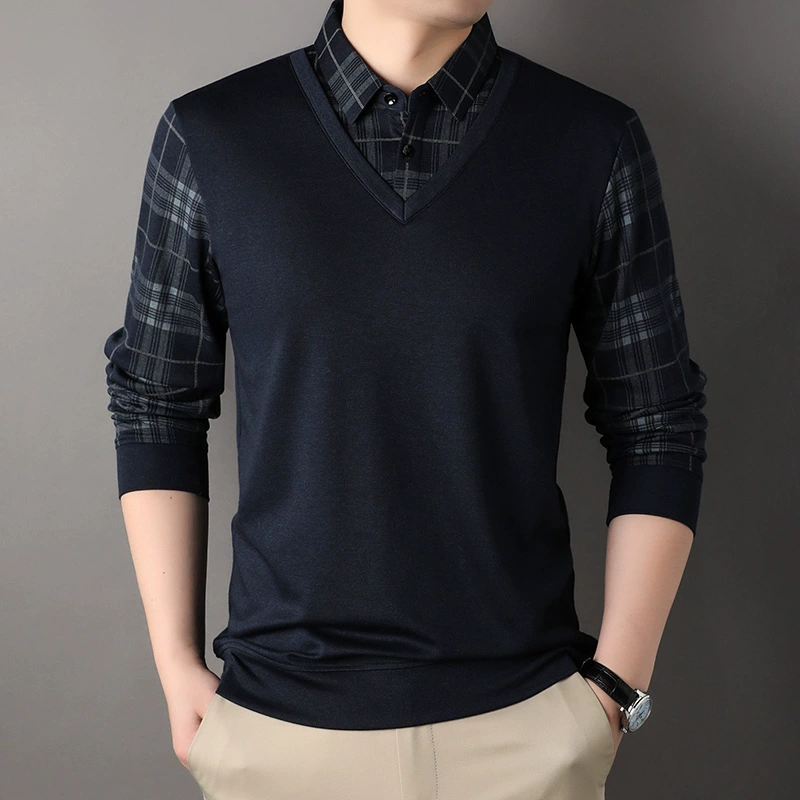 Set for leisure for elderly, warm long-sleeve, for middle age, autumn