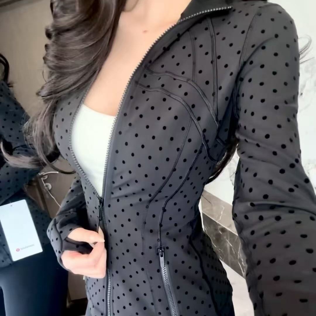 Lulu original standard polka dot stand collar jacket Define Jacket yoga jacket slim fit top for women fitness running 4