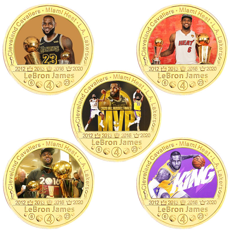 James Monedas conmemorativas NBA estrellas regalos periféricos venta caliente transfronteriza