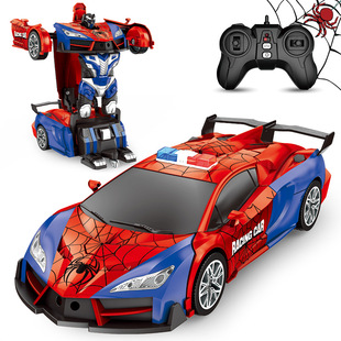 Amazon's Popular Remote Control Deformation Police Car One-Click Deformation Spider Robot Remote Control Car Toy Children's Gift
