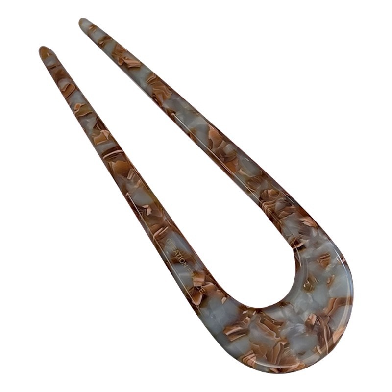 Elegante pinza de cabello acético en forma de U para mujeres retrógrado japonés gran pinza de cabello simple de moda alta sensación de joyas de cabello clásicas