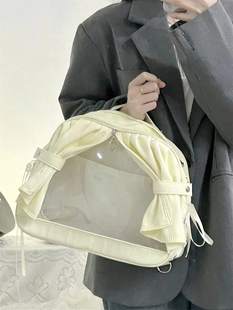 Large Capacity Cute Curtain Doll Pain Bag 2024 New Casual Student Backpack Single Shoulder Commuter Crossbody Bag