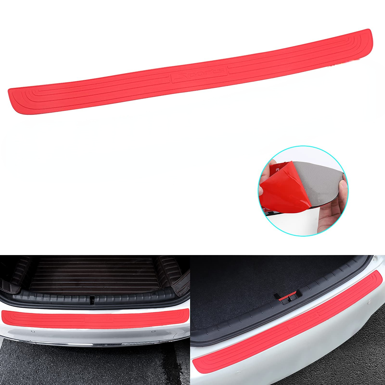 Puerta del maletero del coche alféizar tronco trasero Tira protectora portón trasero parachoques protector anticolisión antiarañazos etiqueta protectora