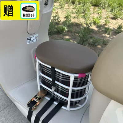 Seat with Storage, Foldable: Electric car child seat - 010-white-single-seat-cloth-bag-model-binder