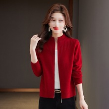 秋冬新款拉链开衫二八月短款羊毛衫女宽松长袖显瘦针织衫休闲外穿