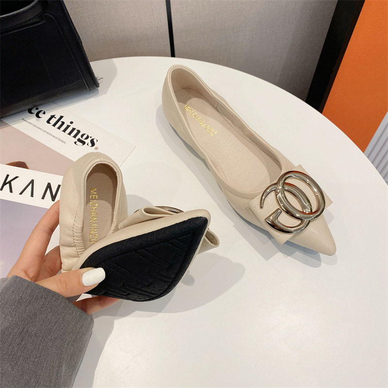 Elegant Pointed-toe Flat Shoes For Women Comfortable Soft-sole Pump_voghion.com