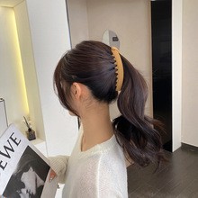 韩式新款磨砂大一字抓夹百搭深色系马尾夹子带齿发夹头饰饰品批发