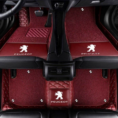 307 2008 3008 4008 full, Modelə uyğun ayaqaltı - peugeot-2008-2014-2019-double-layer-wine-red-wine-red-silk-loop