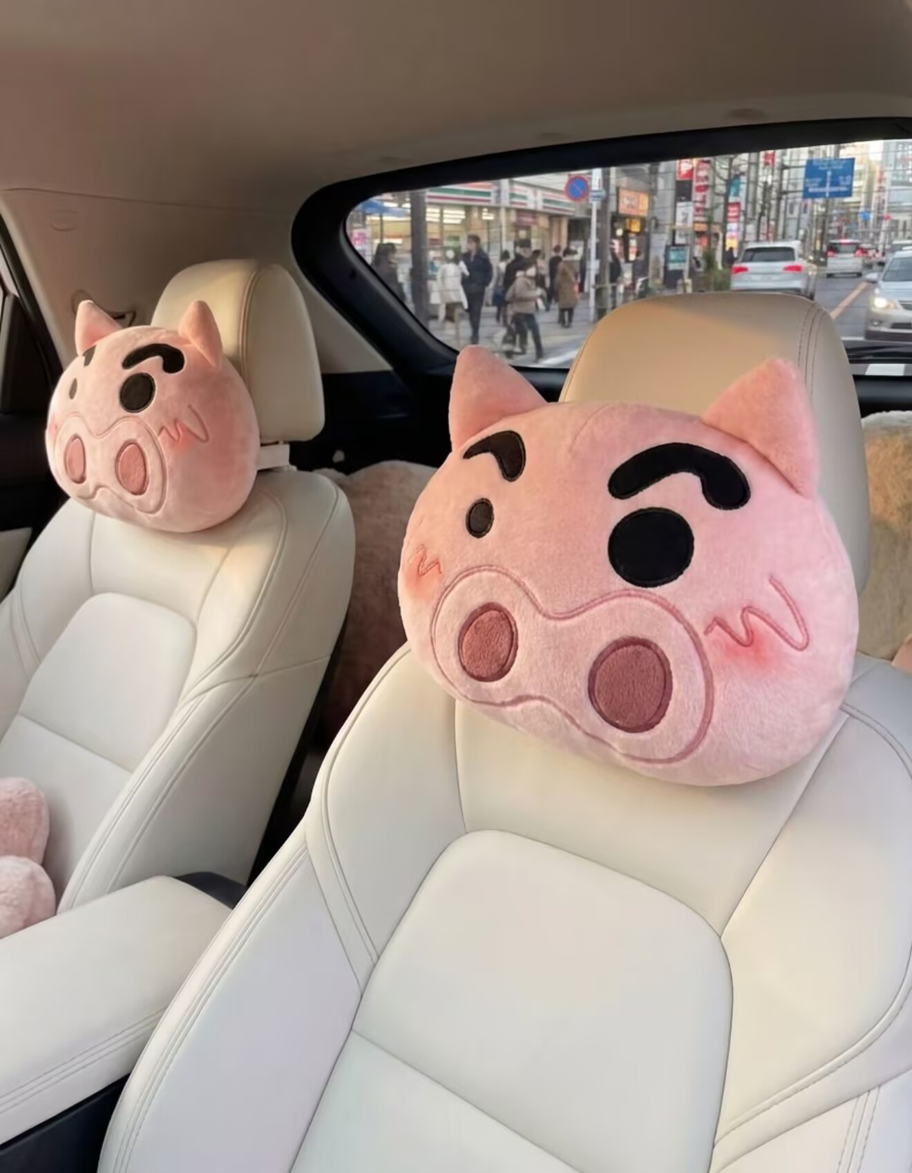 Cartoon New Style Piggy Doll Car Headrest Interior Decoration Neck Pillow Sunny Day Piggy Headrest Interior Decoration Sunny Day Piggy