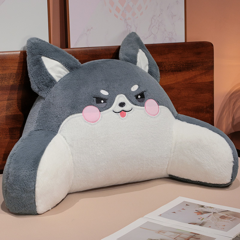 Cama de dibujos animados de cabello de conejo bolsas de respaldo de cintura cojín de respaldo de gran dormitorio de estudiantes para leer libros embarazadas almohada de protección de cintura de otoño