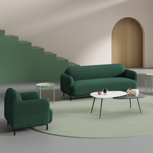 Scandinavian Simple Office Sofa for Business Reception, Fabric Sofa, Small Apartment Living Room, Straight Row 1+1+3 Sofa