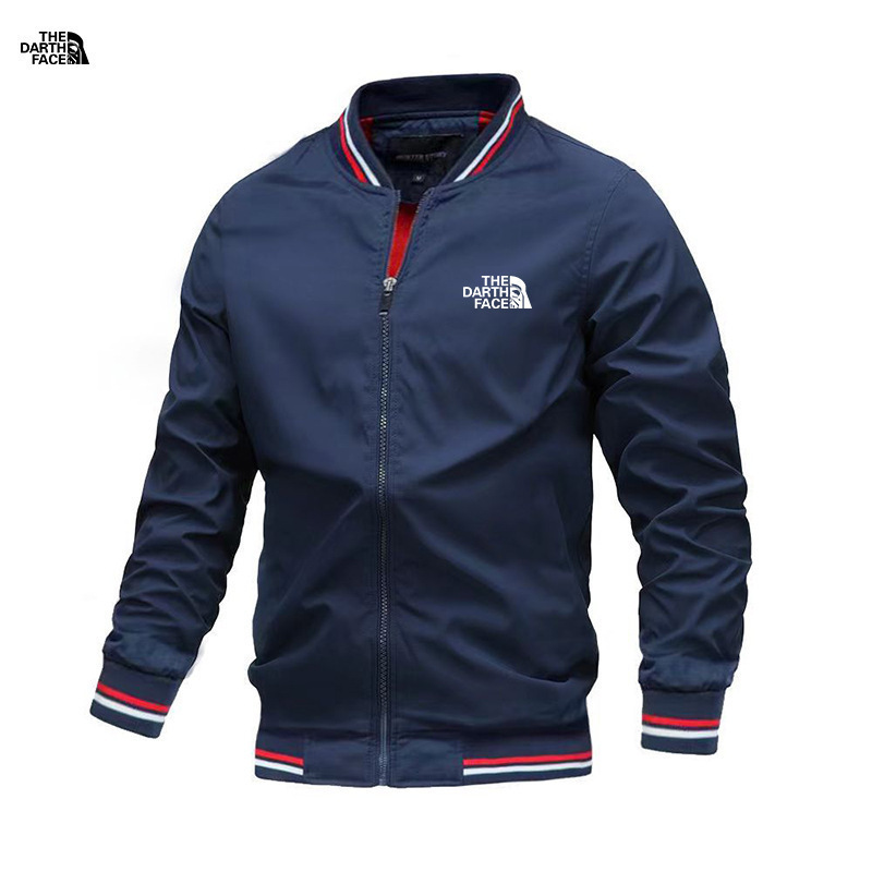 2023 Spring and Autumn Cross-Border European and American Men's Casual Topss Youth Stand Collar Top Thin Topss