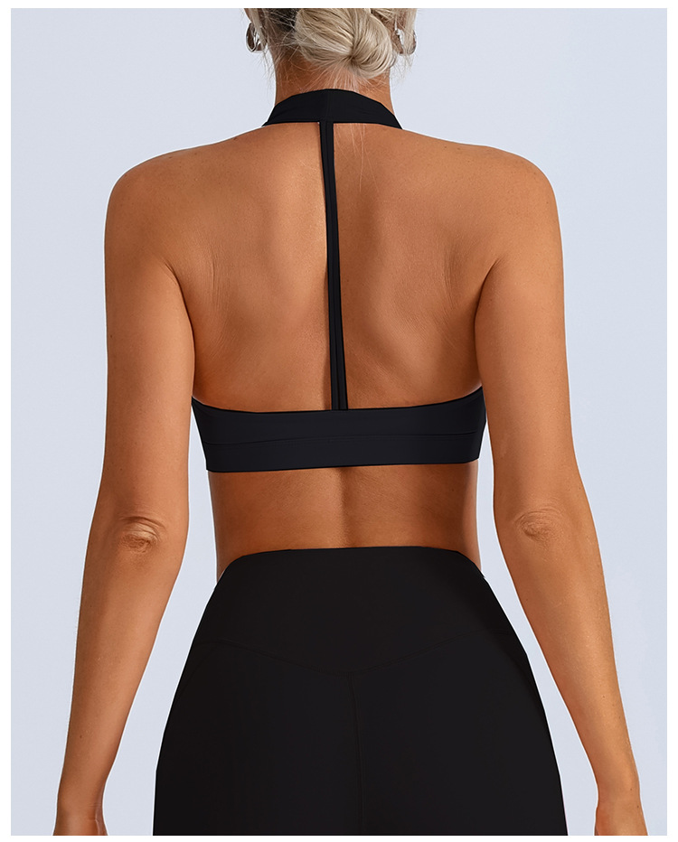 Sujetador de fitness deportivo europeo y americano transfronterizo para mujer con almohadilla para el pecho, espalda hermosa, chaleco de entrenamiento de carrera de yoga de secado rápido de alta elasticidad, bra