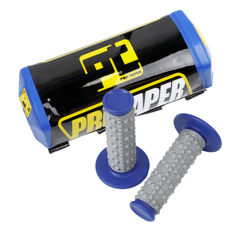 블루 큰 입자 핸들 커버 블루 코튼 블랙 PT