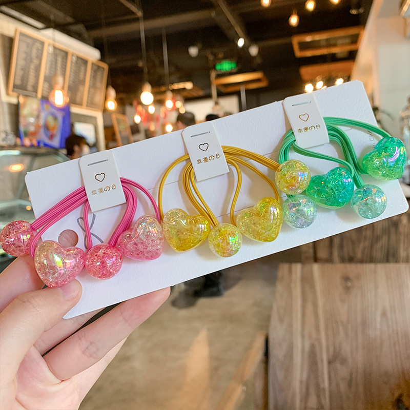 19g Weight Hair Tie Hair Accessories Type 2 pairs Quantity Casual, Daily Occasion Acrylic Material Heart Shape, Horse Pattern All Seasons Season Kid'S, Women's Gender Sweet Style Sweet Kid'S Women's Heart Shape Horse Acrylic Hair Tie 9
