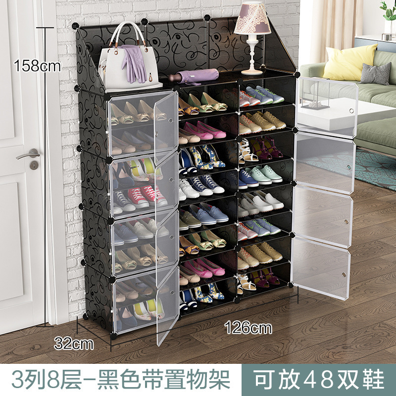 Estante de zapatos simple puerta doméstica multicapa de almacenamiento a prueba de polvo interior nuevo tipo 2026 alquiler transparente gabinete de zapatos de plástico