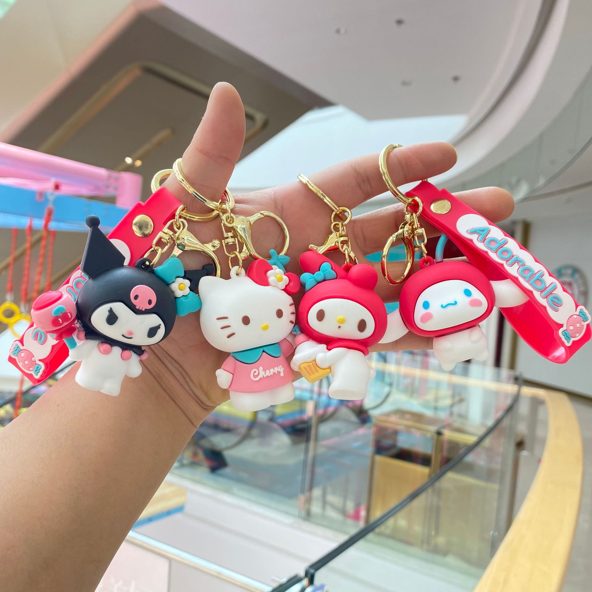 Sanrio Cherry secreto llavero lindo coolomi mochila colgante coche llavero pequeño regalo al por mayor