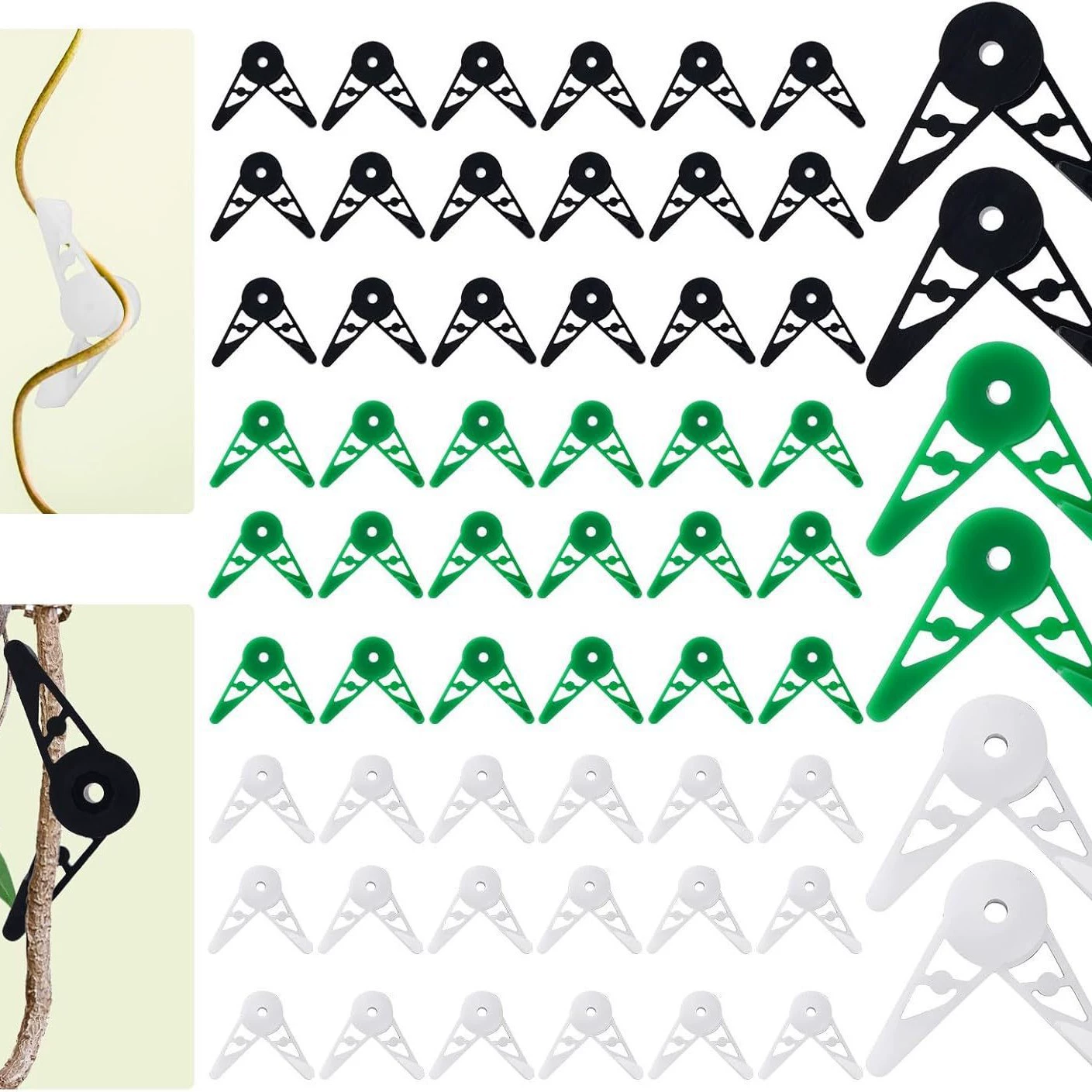 60шт 360 ° Вращающийся регулируемый зажим для обрезки растений, садовая опора для изгиба стебля, фиксирующая деталь WT04