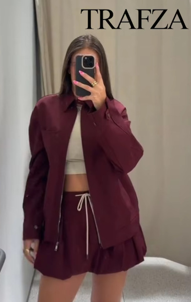 Comfort Function Holiday Daily Wine Red Women's Streetwear Solid Color Polyester Skirt Co-ord Set Skirt Sets
