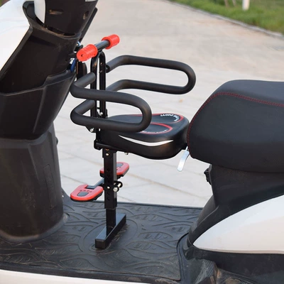 Motorcycle child seat | for electric motorcycles and - new-blue-triangular-folding-handrail-with-footrest-and-anti-collision-pad