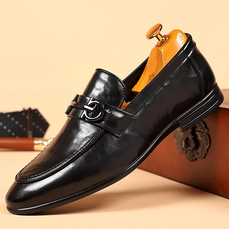 勃牛男鞋正品秋季新款男士一脚蹬驾车豆豆鞋时尚百搭软底休闲皮鞋