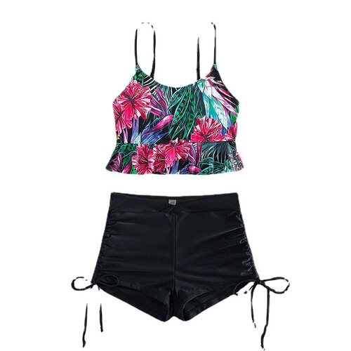  European and American new split swimsuit female sexy hot girl high waist printed bikini Amazon foreign trade bikini