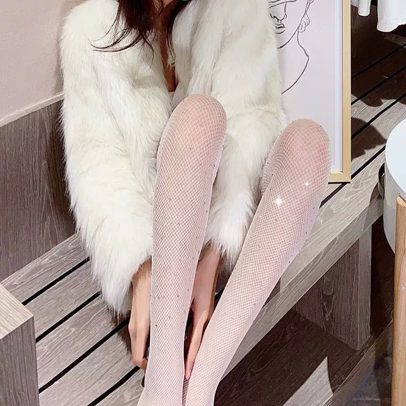 Summer thin tights, black fishing net