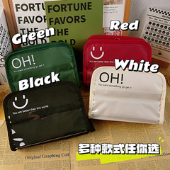 Standing large-capacity pencil bag waterproof canvas pencil bag simple ins pencil bag internet celebrity large opening stationery bag