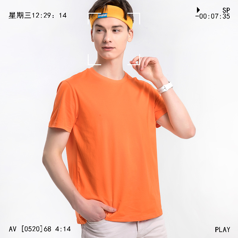 2023 New Solid Color T-shirt Men and Women Couple Ice Silk Short Sleeve Summer Casual Loose Round Neck Base Shirt for Men and Women