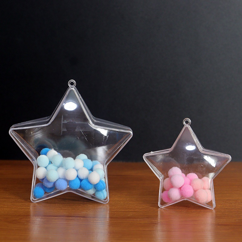 Christmas ball transparent pentagram creative Christmas decoration Christmas tree ornament candy box plastic candy packaging