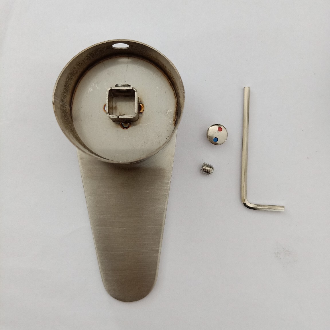 In-Stock Stainless Steel 304 Faucet Handle Basin Hot and Cold Water Mixing Valve Core Switch Handle Lever Brushed Finish