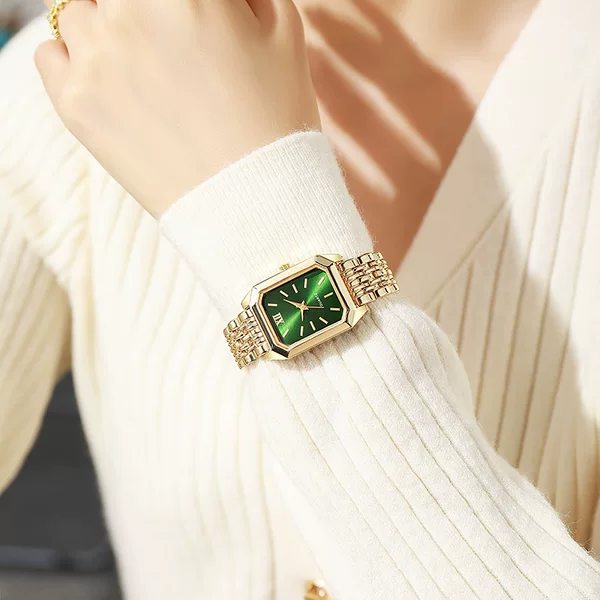Casual and Versatile Square Quartz Watch, Exquisite Ins Style Steel Band, Fashionable Quartz Watch, Fashionable Accessible Luxury Student Watch for Women