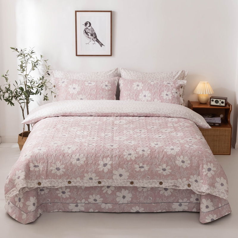Cubierta de cama de algodón de cuatro piezas, cubierta de colchón de cuatro piezas
