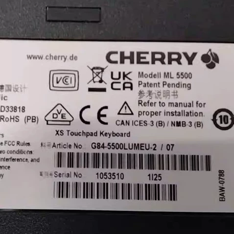 Клавиатура промышленная CHERRY CHERRY G84-5500 G84-5500 полный ряд разовых позиций