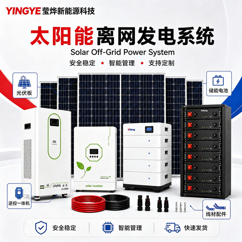Complete solar power generator set, including photovoltaic panels, integrated inverter, energy storage battery, and solar off-grid power generation system Complete solar power generator set, including photovoltaic panels, integrated inverter, energy storage battery, and solar off-grid power generation system