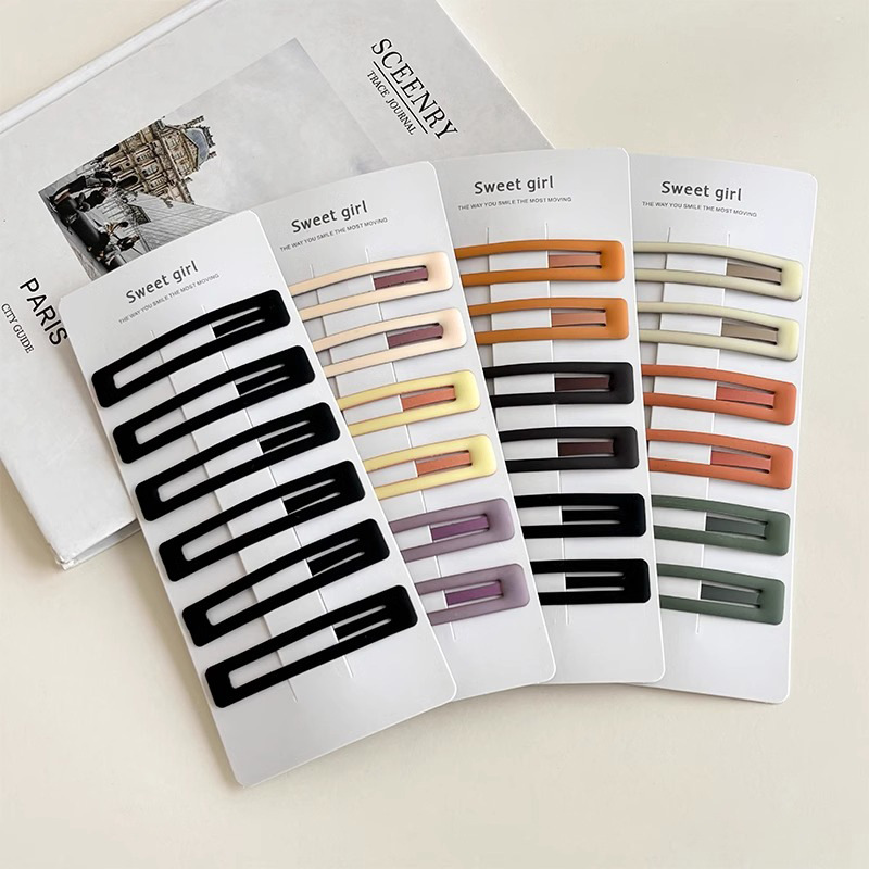 Clips de pelo negro simple para el cabello lateral de la mujer, clip de pelo para el bebé no lastimará clip de pelo BB temperamento diversificado tocado de pelo