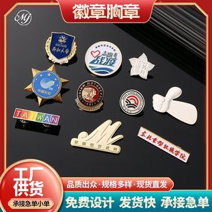 Metal Commemorative Medal Customized School Emblem Class Emblem Badge Cartoon Paint Special-Shaped Metal Badge Printed with Logo