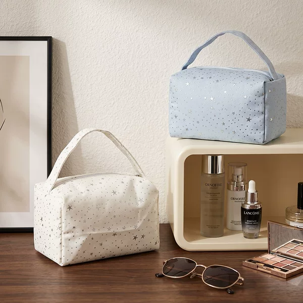 Niche Star Polka Dot Makeup Bag, Large Capacity, Versatile Portable Toiletry Bag, Cosmetic Storage Bag for Women