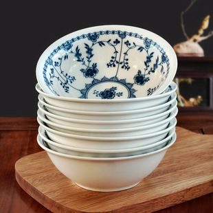 Japanese-style blue and white porcelain underglaze ceramic tableware household 6-inch rice bowl noodle bowl ceramic ramen bowl soup bowl