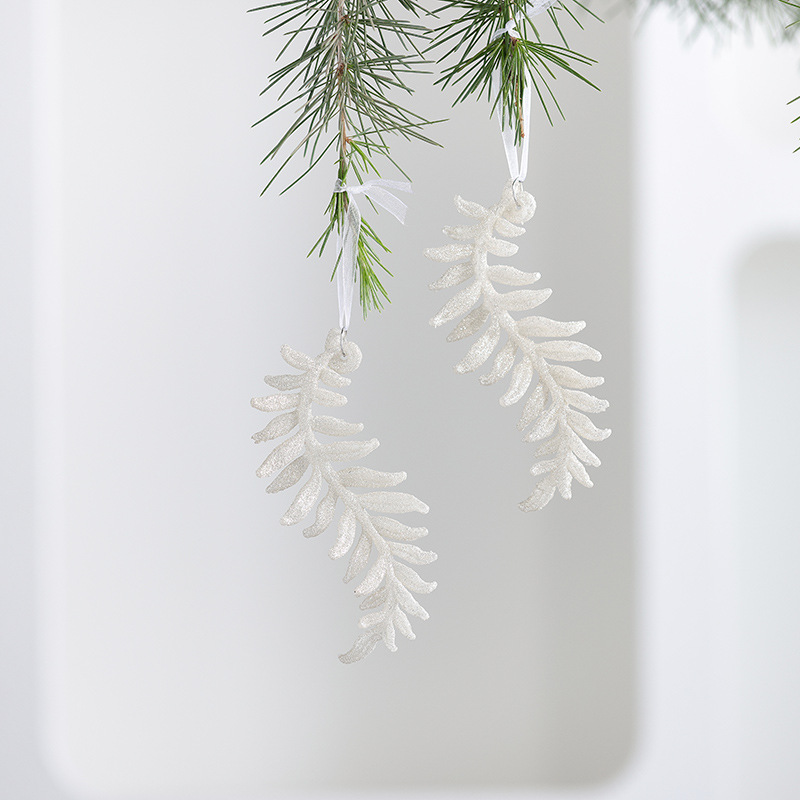 Colgante acrílico blanco polvo brillante colgante de Navidad pequeña estrella explosiva instrumento pequeño colgante de nieve decoración de Navidad